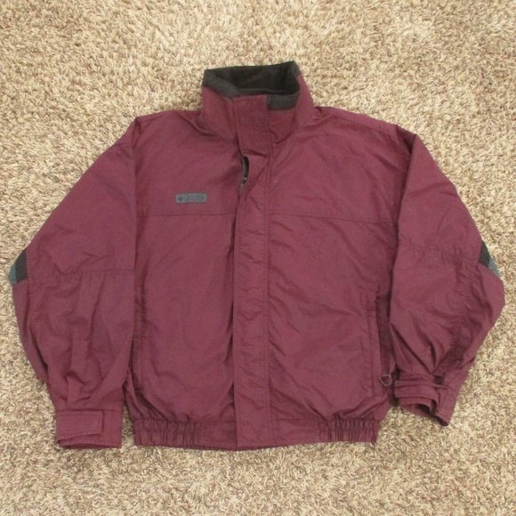 Columbia Vintage 90s Windbreaker Jacket Men's Medium‎ Maroon Full Zip Bugaboo - Picture 1 of 13